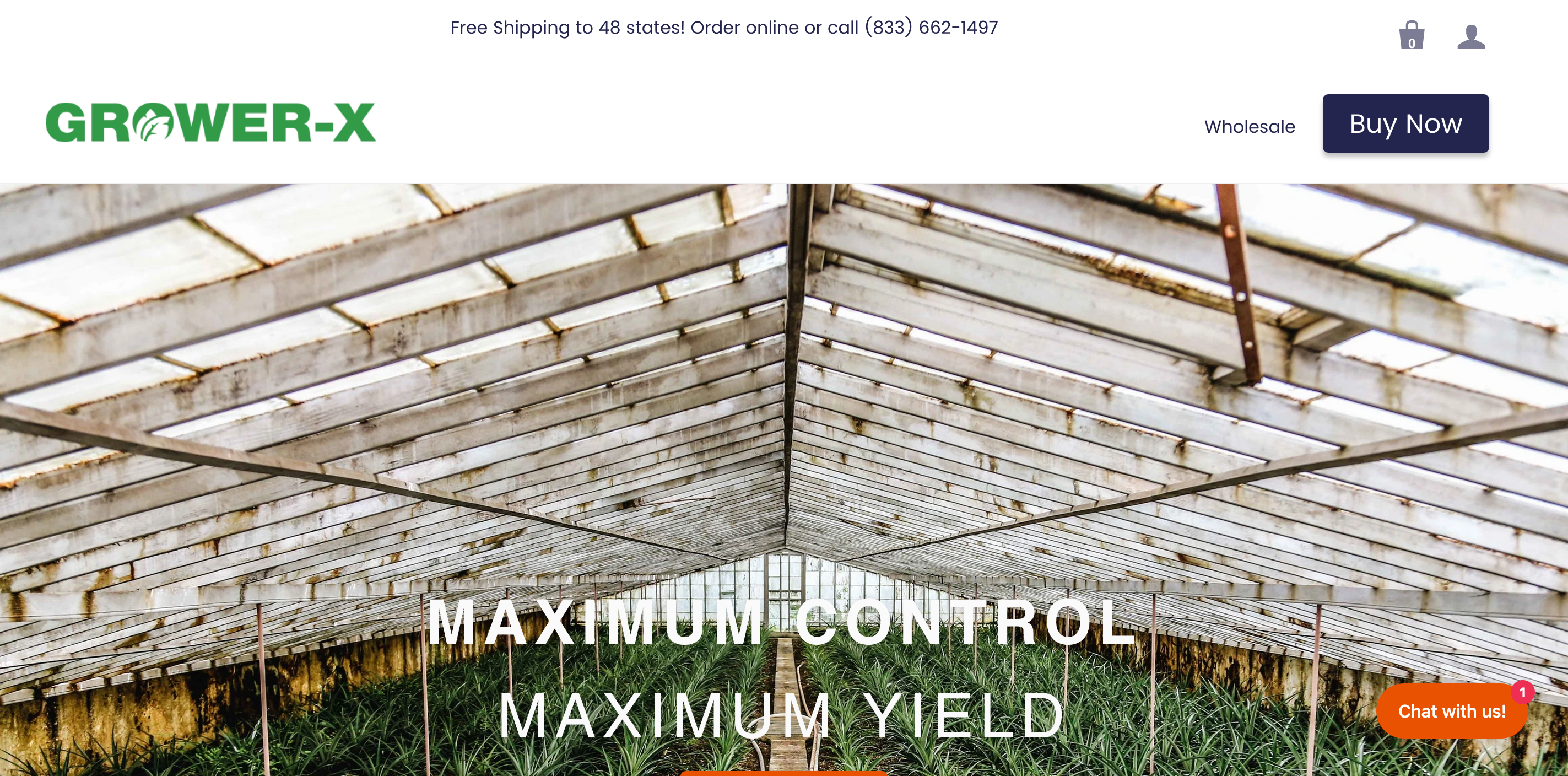 screenshot of grower-x website 